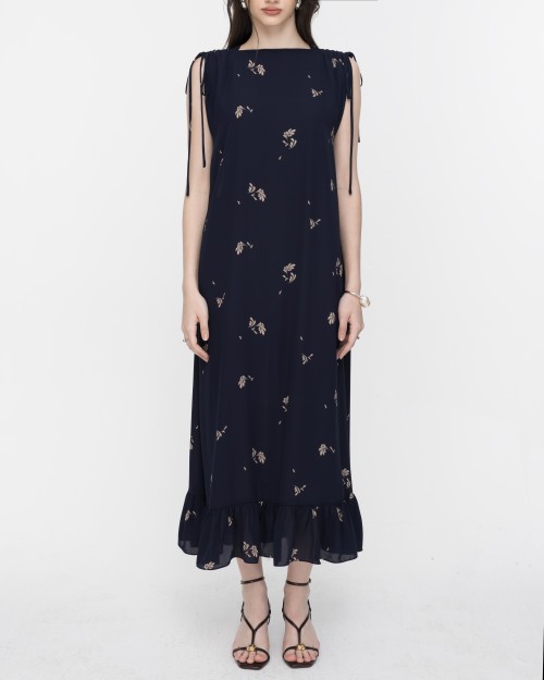 Sixdo SIXDO Sleeveless V-Neck Floral Flared Dress